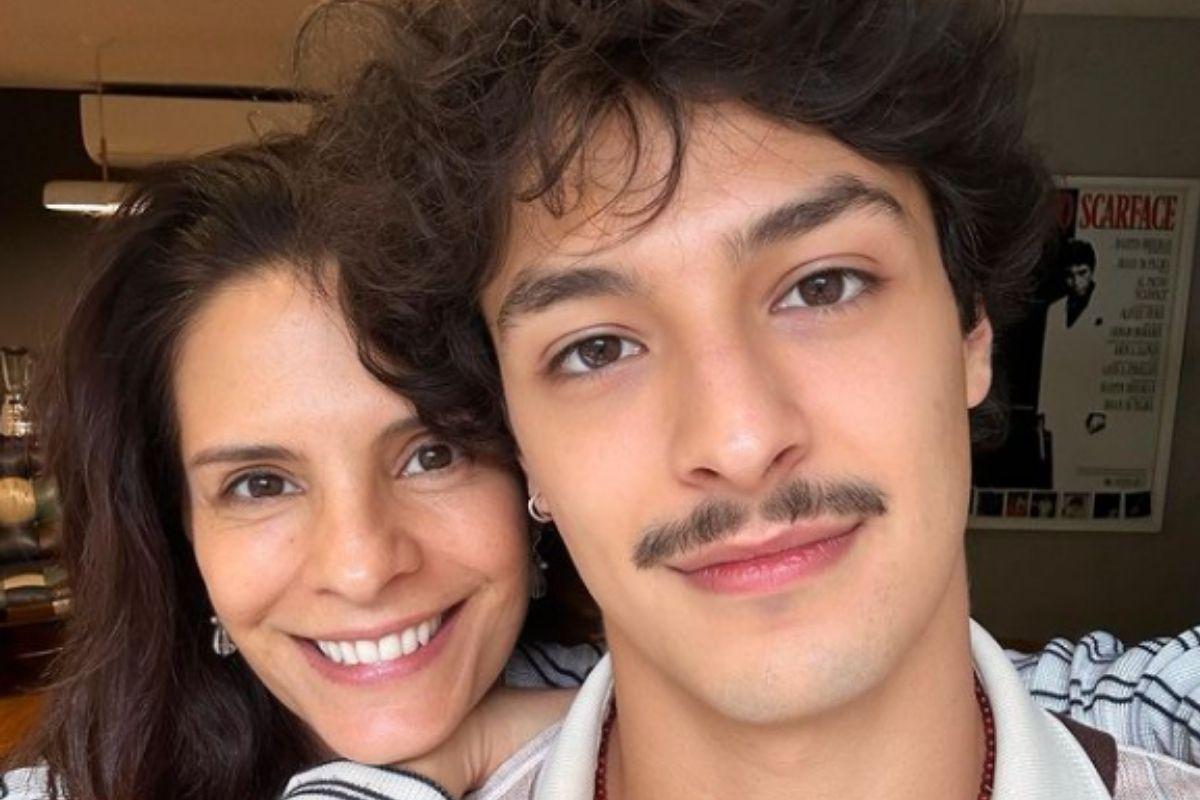 Helena com o filho Pedro