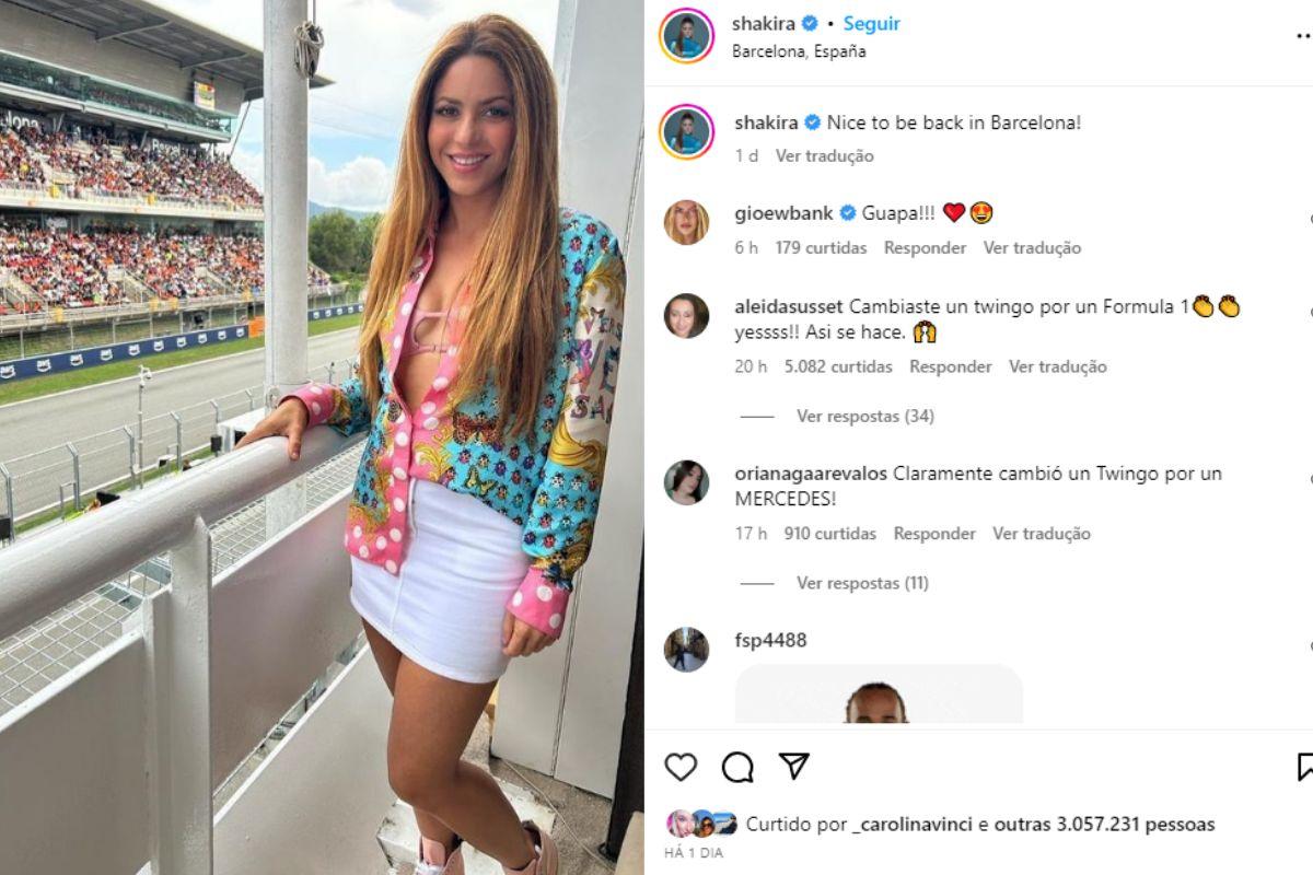 Shakira na GP em Barcelona.
