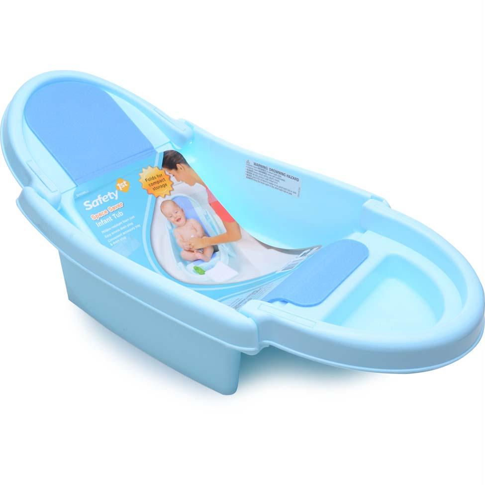 Banheira anatômica dobrável azul bebê Safety – na Tricae R$ 144,90