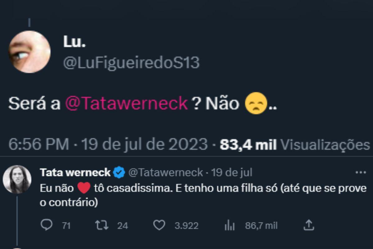 Tatá Werneck fala sobre rumores do fim do casamento com Rafa Vitti