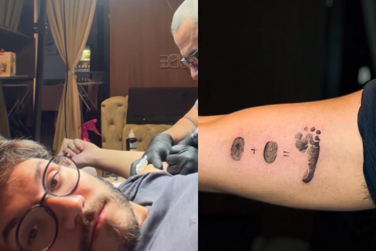Eliezer faz tatuagem em homenagem à filha com Viih Tube, Lua