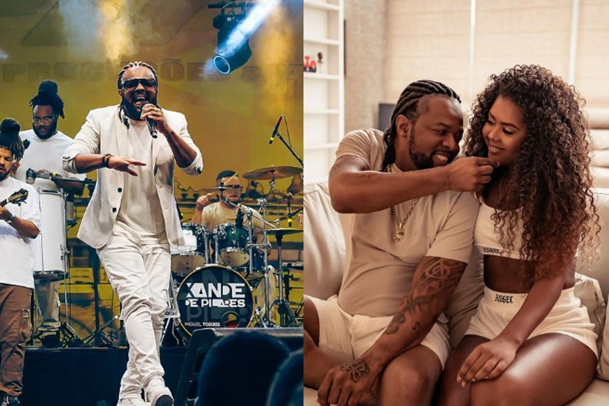 Xande de Pilares e a esposa