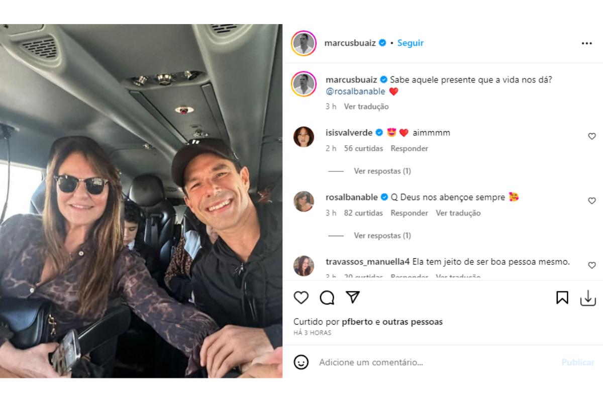 Marcus Buaiz fez uma homenagem para a sogra, mãe de Isis Valverde