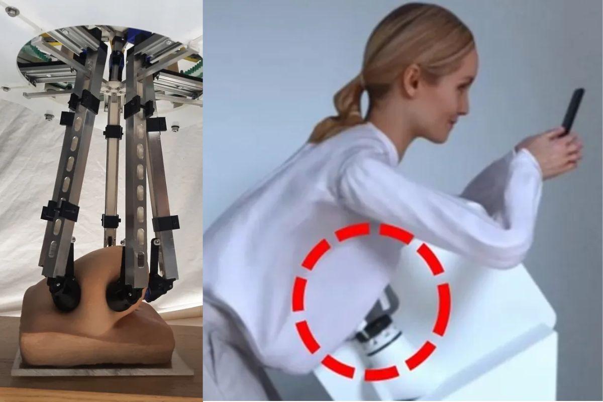 Robô exame de mama, mamografia, robô exame de toque nos seios, câncer de mama, prevenção ao câncer de mama, outubro rosa