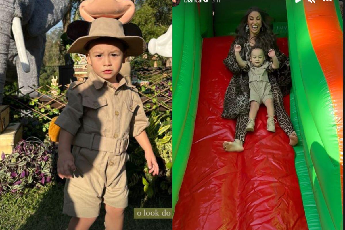 Bianca Andrade se divertiu com o filho durante a festa 