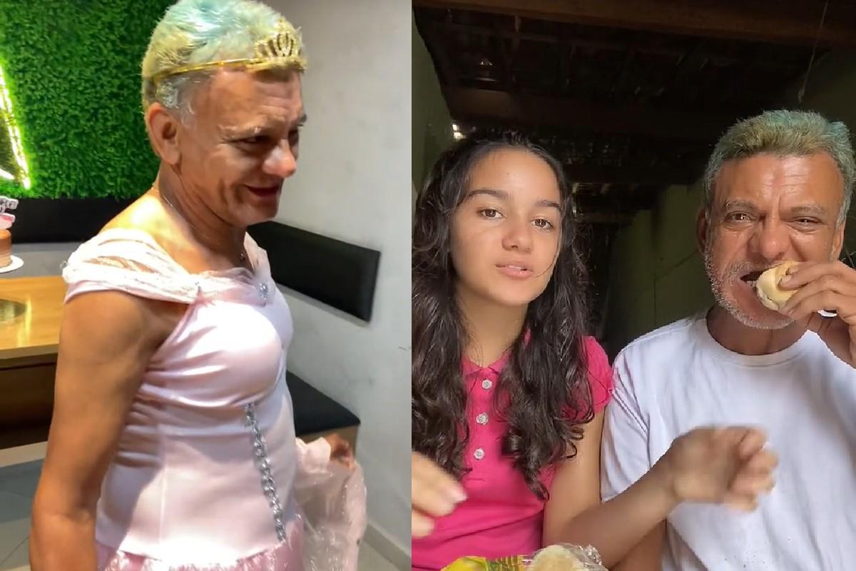 Avô e neta vestidos de Barbie em estreia de filme