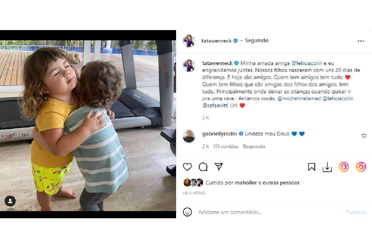 Tata Werneck falou sobre importância da amizade em foto da filha junto do filho de Letícia Colin