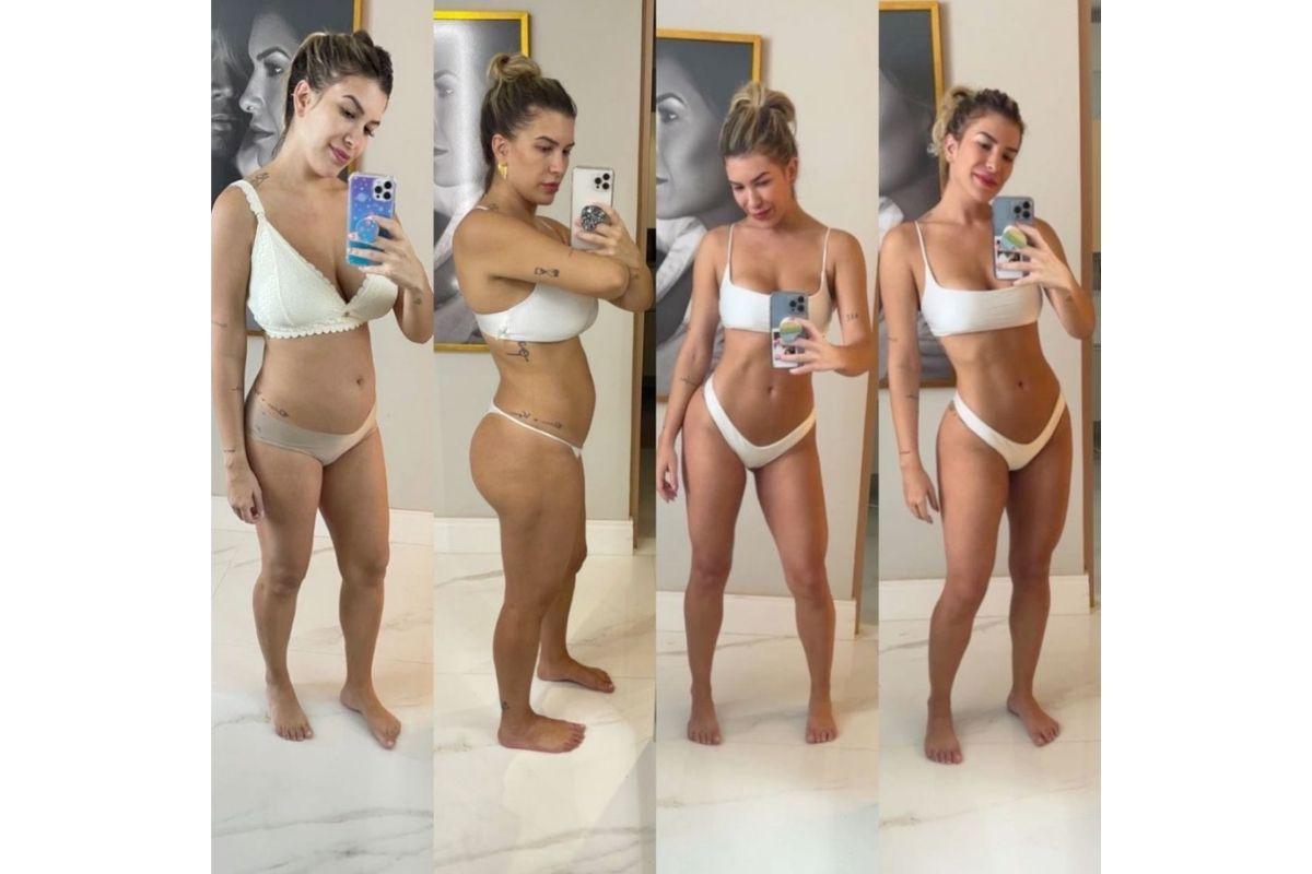 A dançarina mostrou como o corpo mudou nos 6 meses após o parto