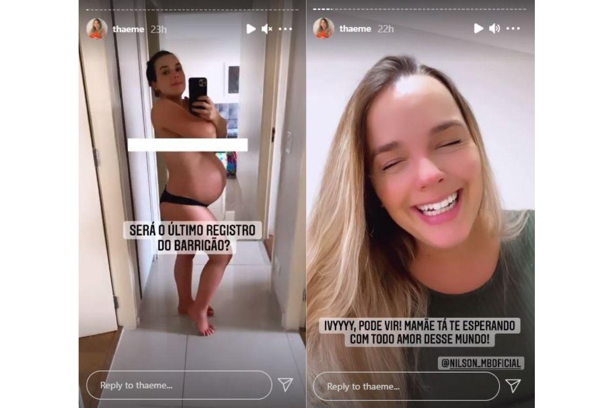Thaeme Mariôto publica última foto grávida no Instagram