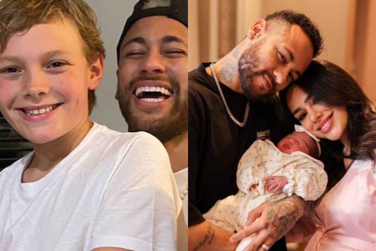 Neymar e os filhos
