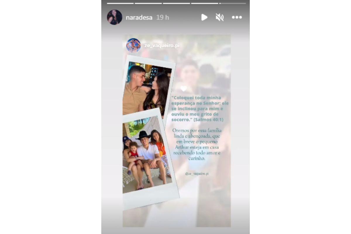 Publicação no Instagram da mãe do Zé Vaqueiro