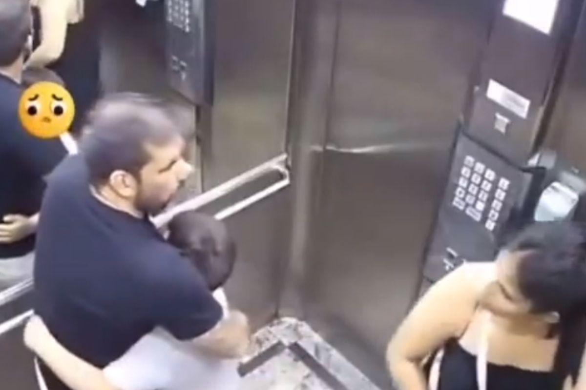 Câmeras de segurança filmaram as agressões contra a mulher