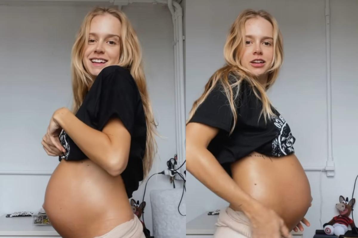 Isabella Scherer mostra tamanho da barriga e conta truque que alivia peso da barriga