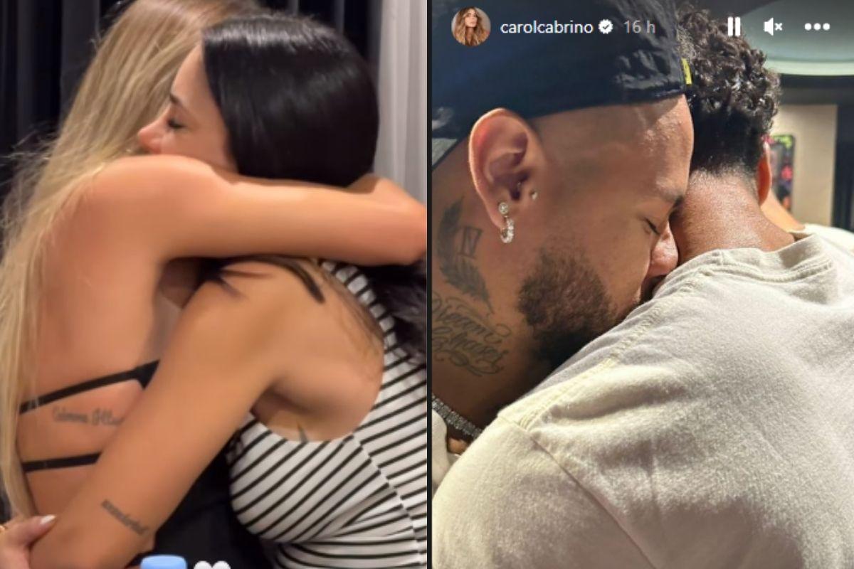 Neymar e Bruna se emocionam em despedia da França