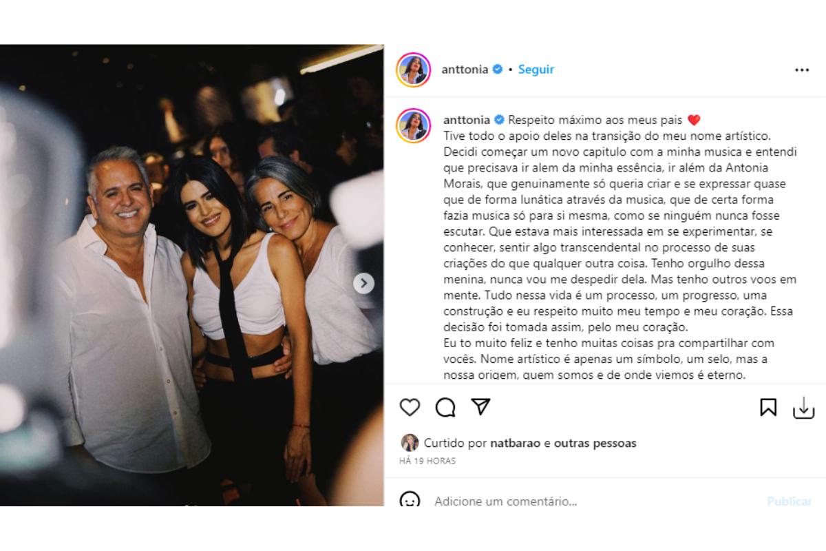 Antonia Morais muda nome para Anttónia e explica decisão 