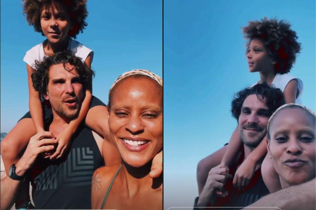 Aline Wirley e Igor Rickli em um dia na praia