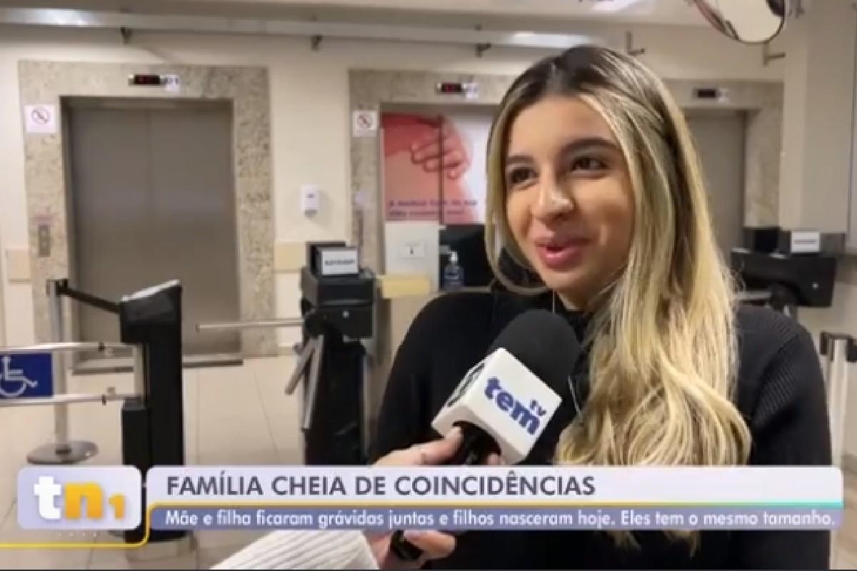 Menina que teve filho no mesmo dia que a mãe