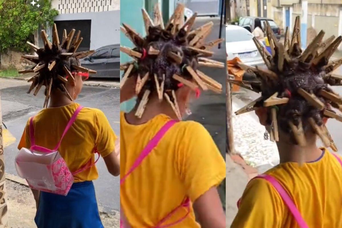 Cabelo Maluco com pregador 
