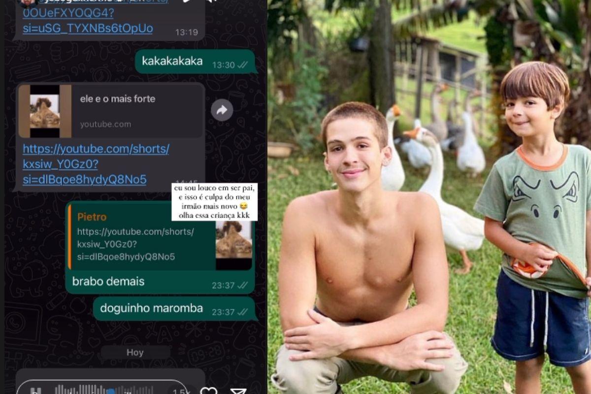 João Guilherme mostrou as conversas com Pietro 