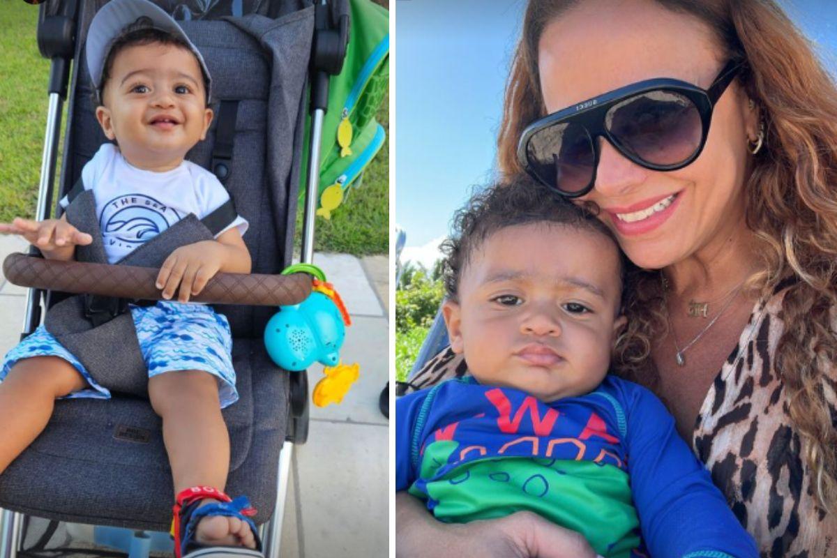 Viviane Araújo mostra crescimento do filho