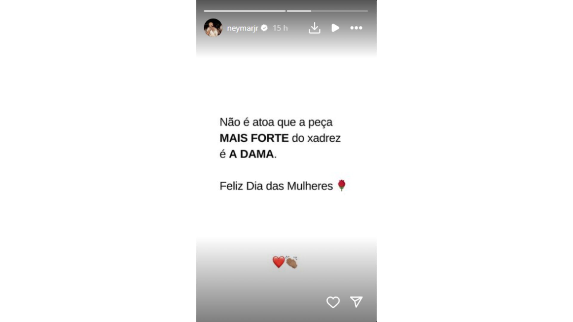 Neymar compartilha texto no Dia Internacional da Mulher