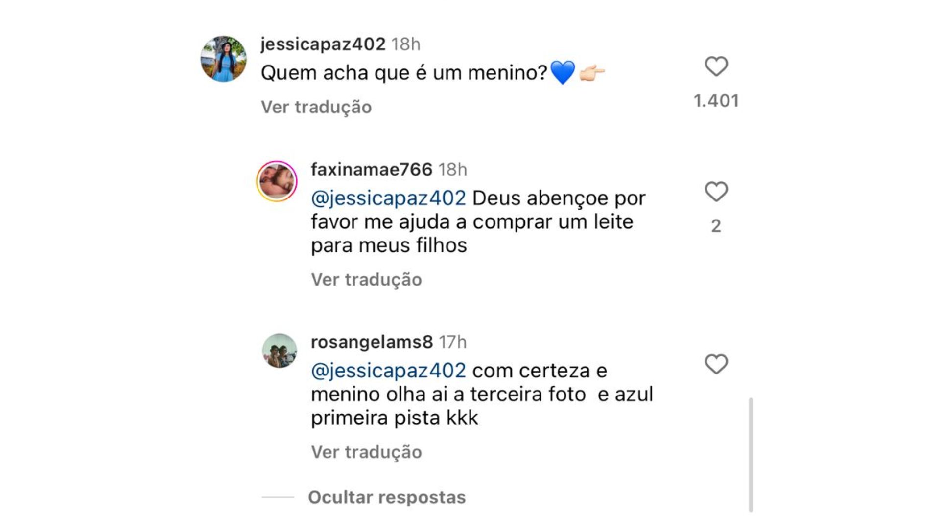 Ch&aacute; revela&ccedil;&atilde;o 3&ordm; filho de Virginia