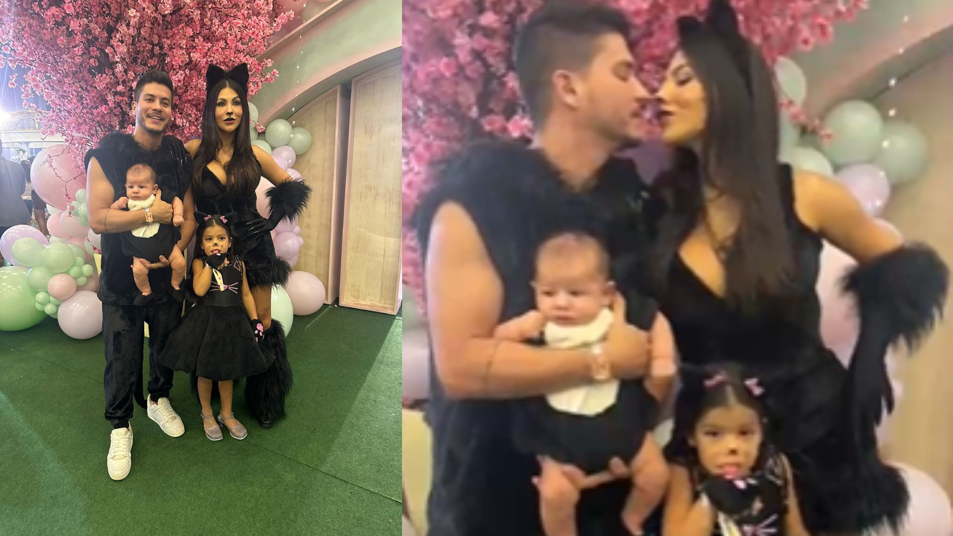 Arthur Aguiar, Jheny Santucci e filhos