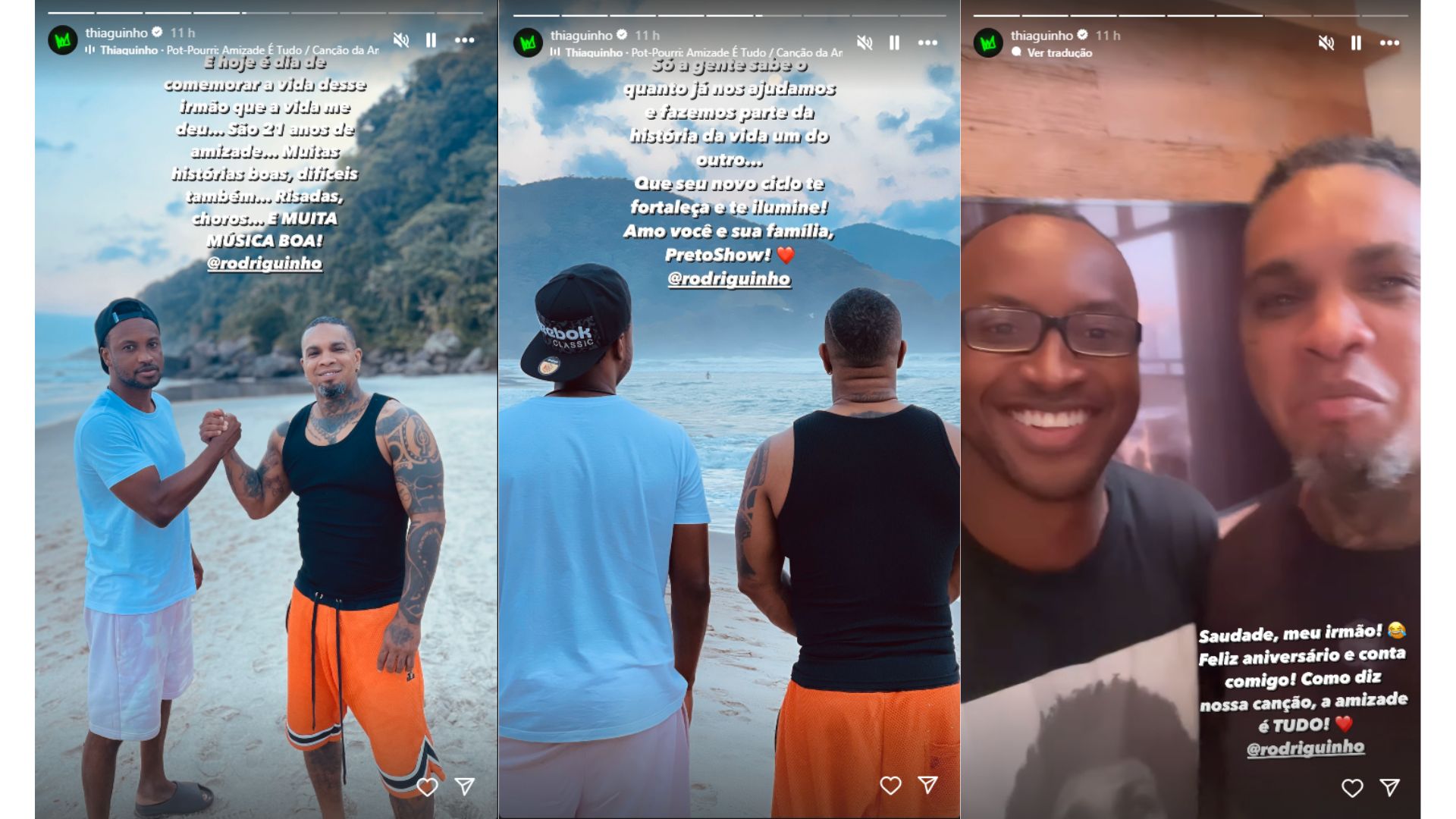 Thiaguinho faz homenagem para Rodriguinho