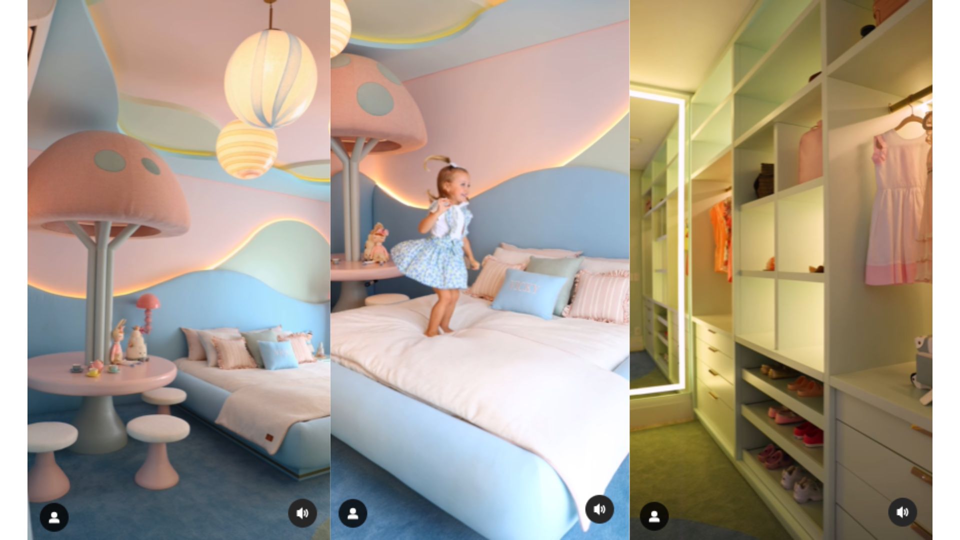 Quarto de Vicky, filha de Roberto Justus e Ana Paula Siebert