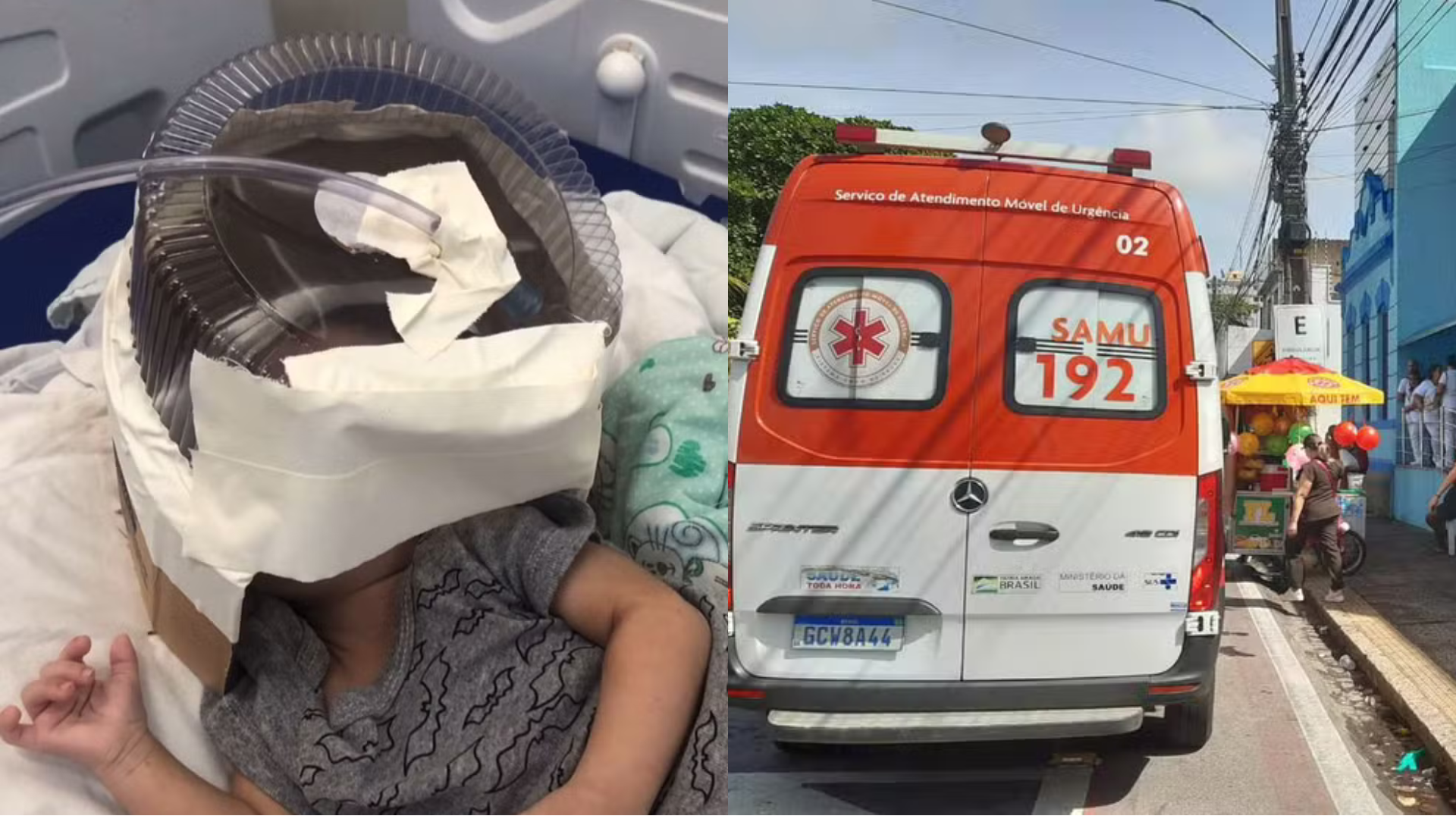 Beb&ecirc; precisou de respirador improvisado