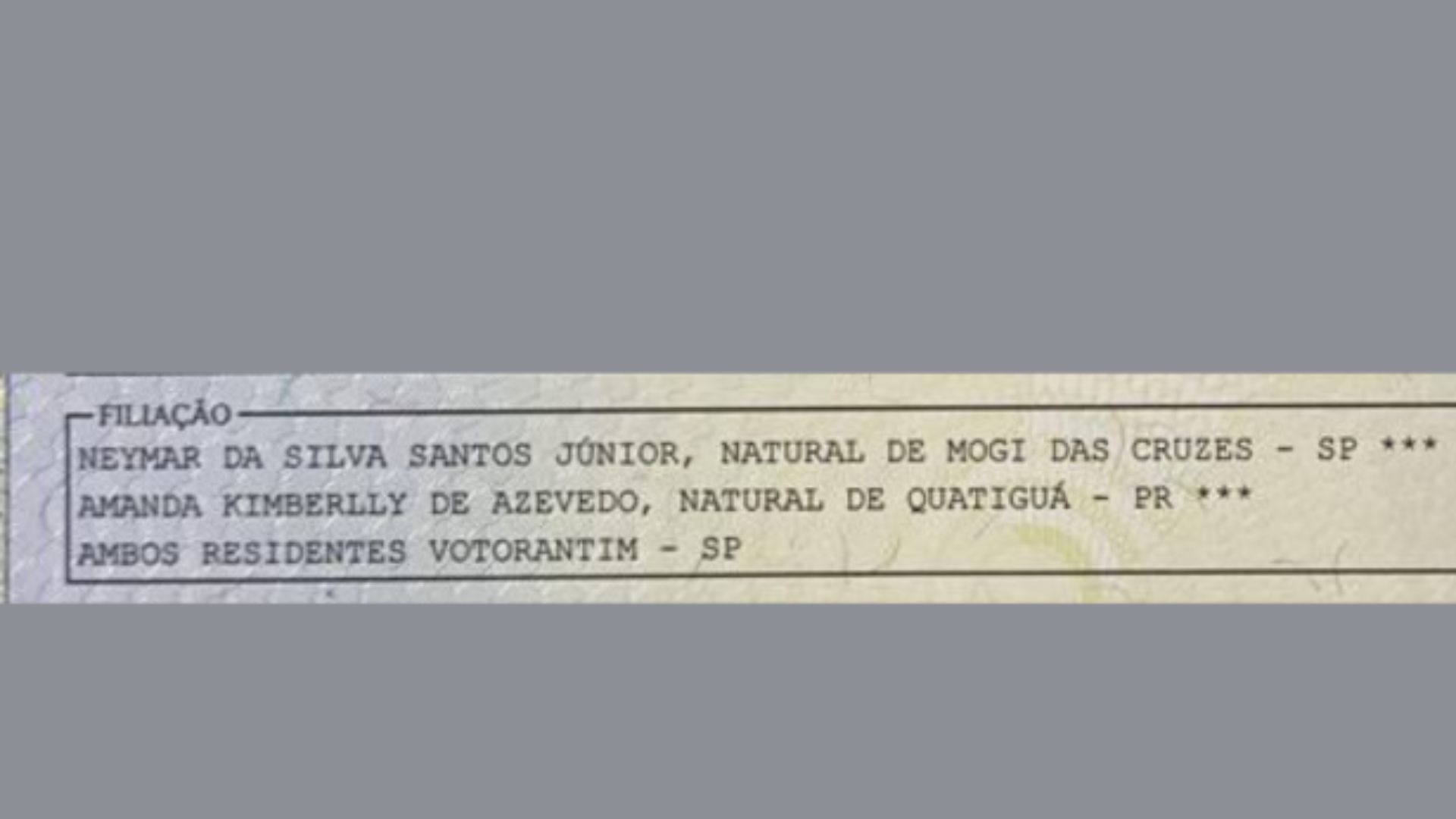 Registro cart&oacute;rio