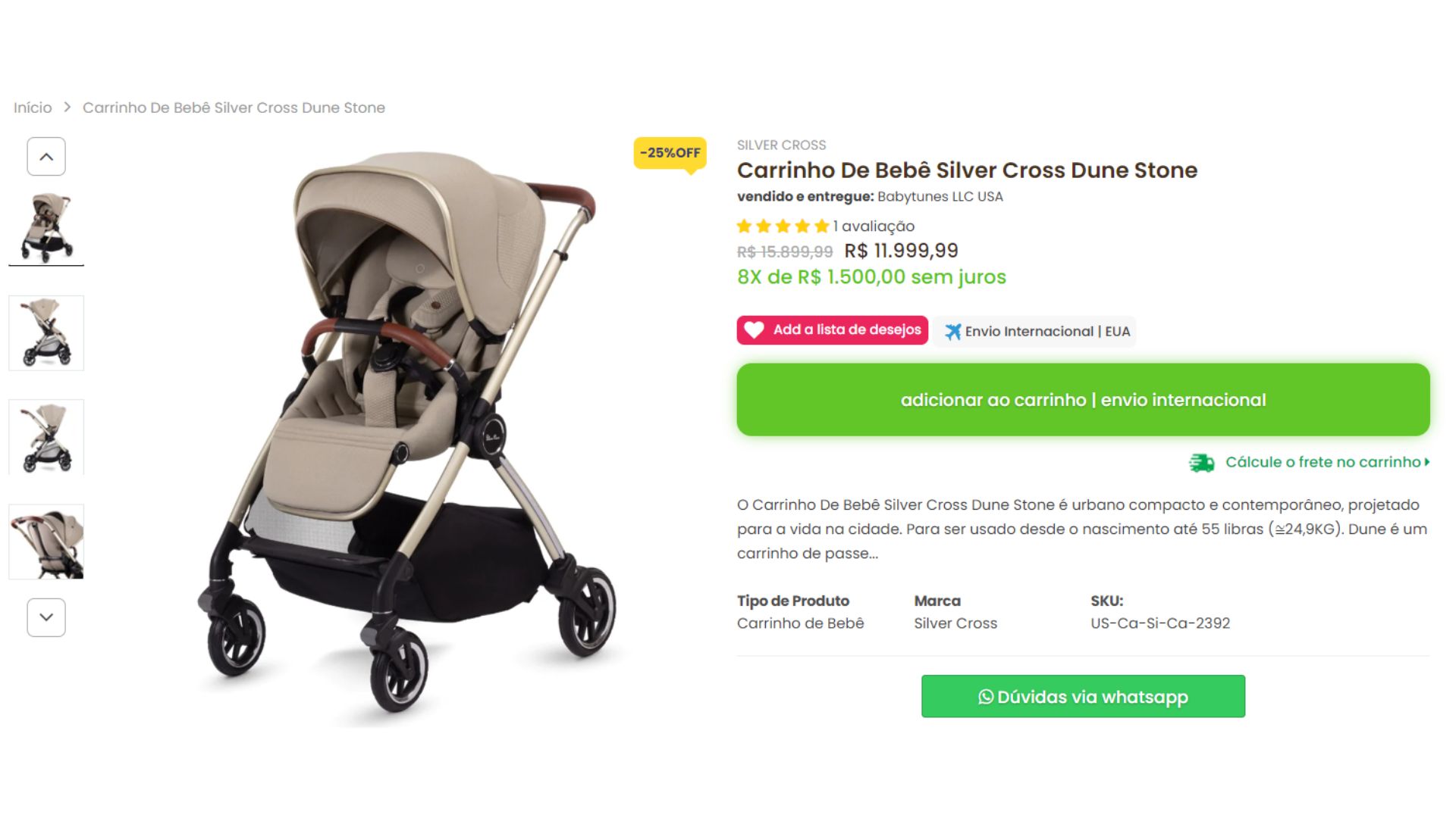 Carrinho de beb&ecirc; da Silver Cross