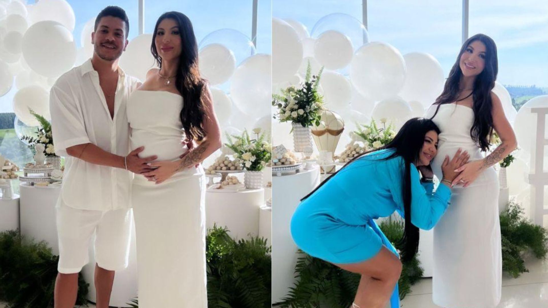 Arthur Aguiar e Jheny Santucci em ch&aacute; revela&ccedil;&atilde;o de Gabriel