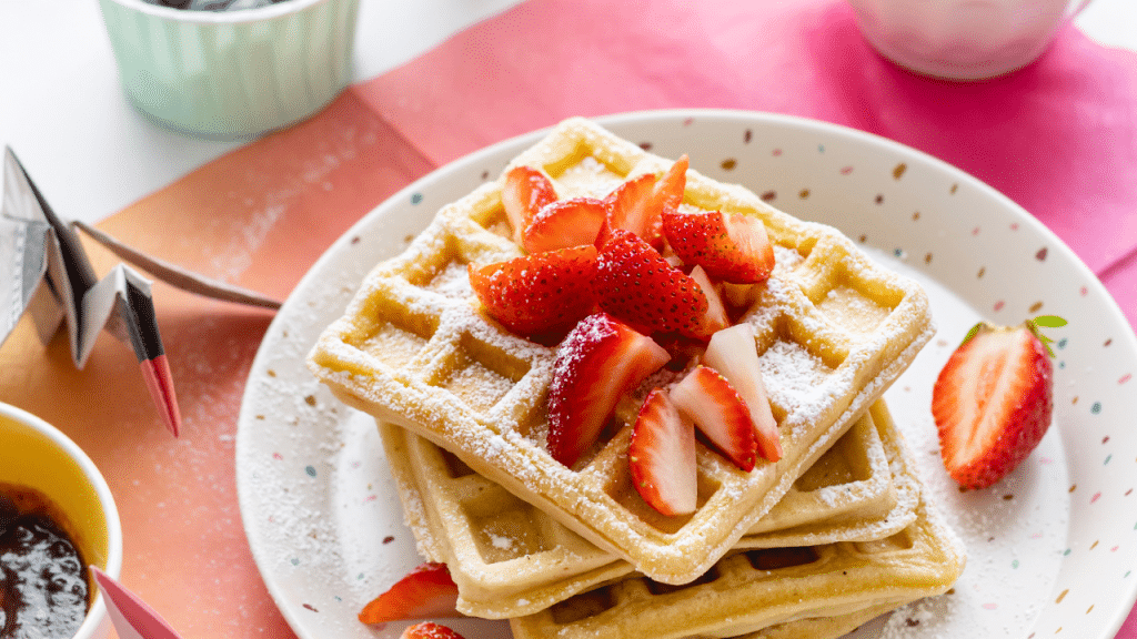 Waffles com morango