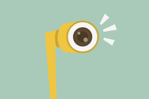 Ilustração de binóculo amarelo.