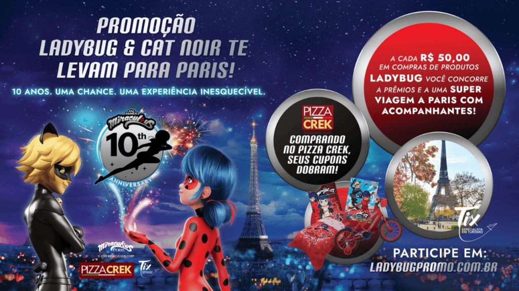 10 anos de Miraculous Lady Bug concorra a uma viagem para Paris
