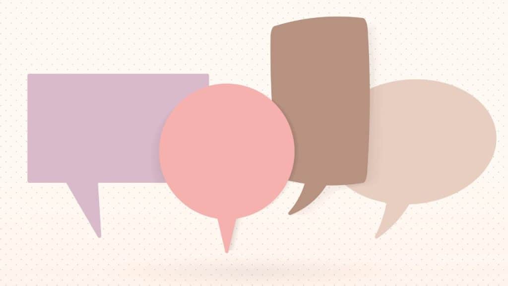 Balões de mensagens em cores pastéis para o Dia das Crianças.