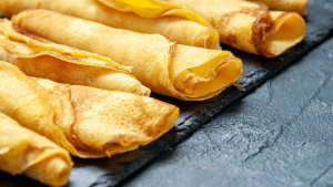 Receita de panqueca de frango desfiado.