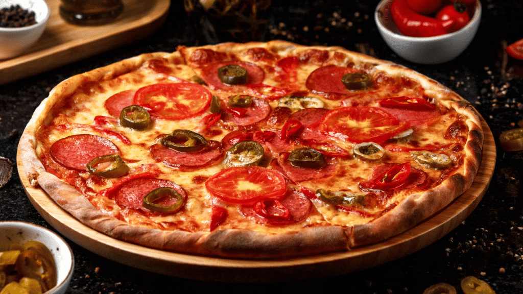 Receita de pizza com borda de pão de queijo