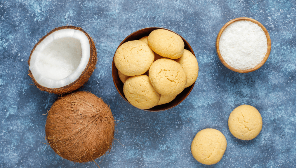 Receita simples de bolacha de coco low carb.