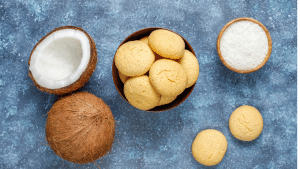 Receita simples de bolacha de coco low carb.