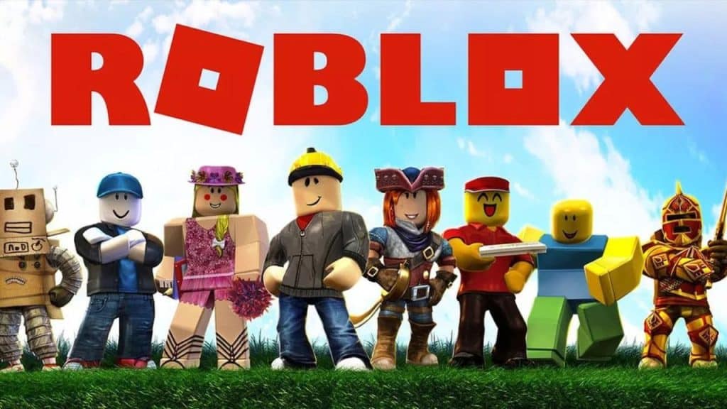 Personagens do Roblox com o título do jogo em cima.